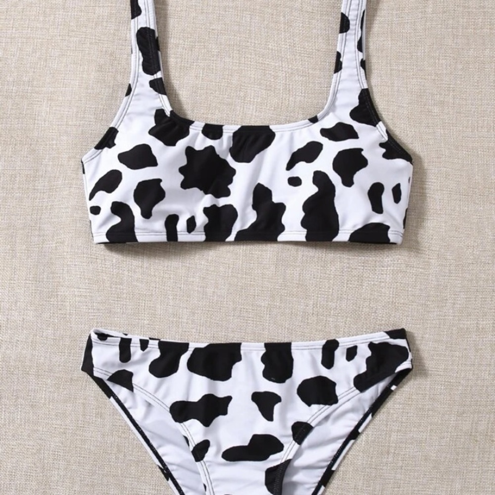 Cow Print Square Neck Bikini